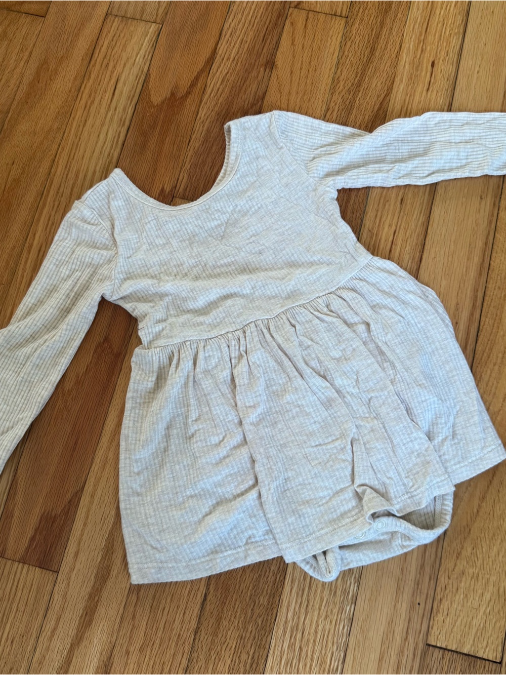 Little Sleepies Ribbed Heather Oatmeal Dress